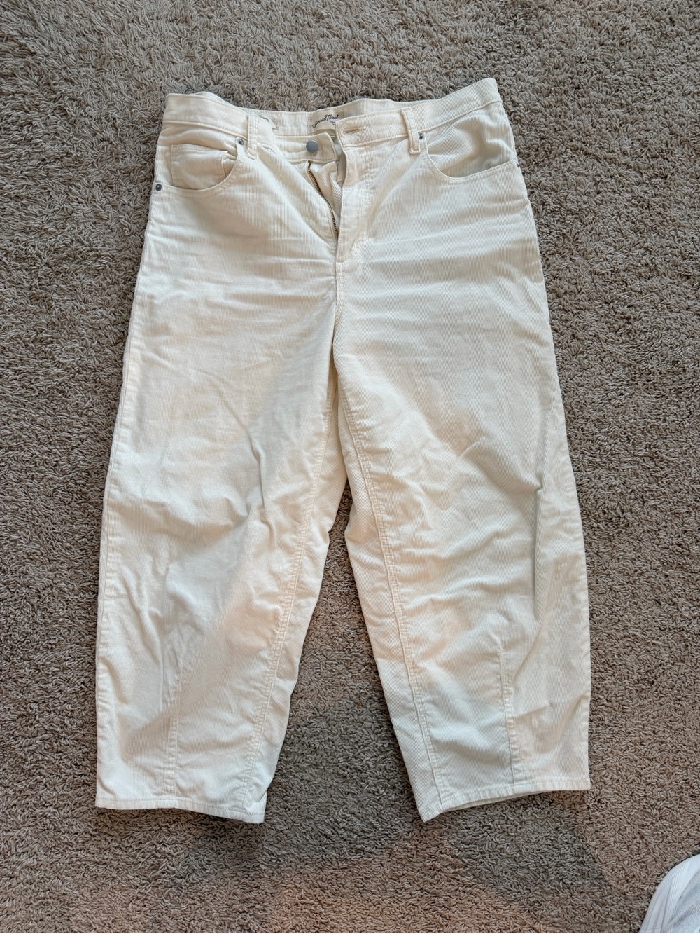 White cord barrel Jeans